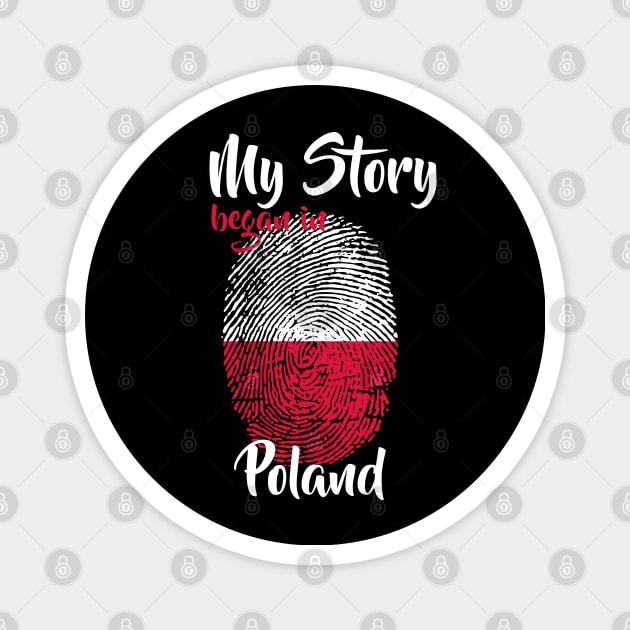 Poland Flag Fingerprint My Story DNA Polish Magnet by Your Culture & Merch